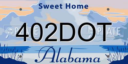 402DOT Alabama License Plate
