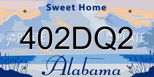 402DQ2 Alabama License Plate