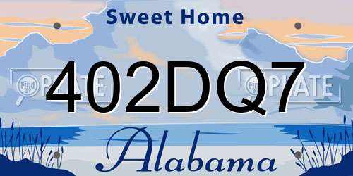 402DQ7 Alabama License Plate