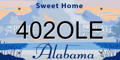 402OLE Alabama License Plate