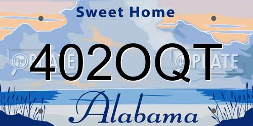 402OQT Alabama License Plate