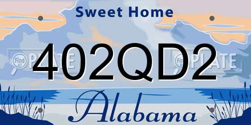 402QD2 Alabama License Plate