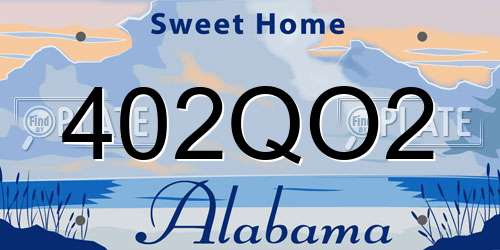 402QO2 Alabama License Plate