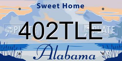 402TLE Alabama License Plate