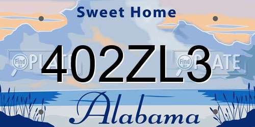 402ZL3 Alabama License Plate