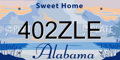402ZLE Alabama License Plate