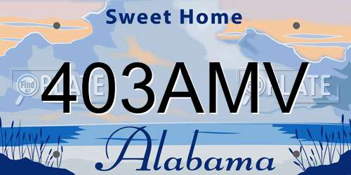 403AMV Alabama License Plate