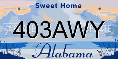 403AWY Alabama License Plate