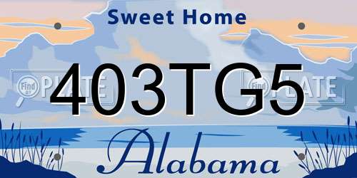 403TG5 Alabama License Plate
