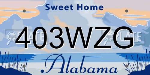 403WZG Alabama License Plate
