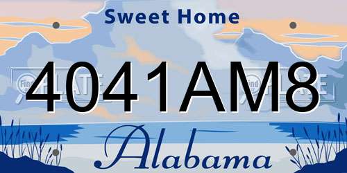 4041AM8 Alabama License Plate