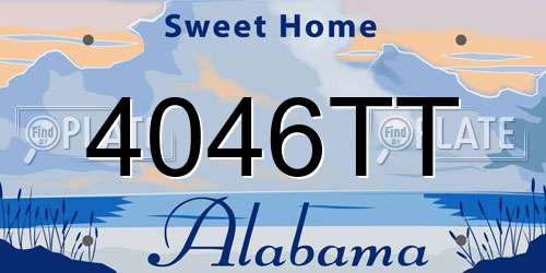 4046TT Alabama License Plate