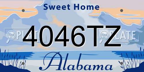 4046TZ Alabama License Plate