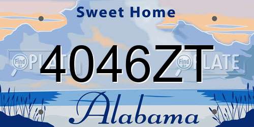 4046ZT Alabama License Plate