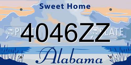 4046ZZ Alabama License Plate