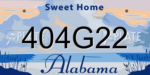 404G22 Alabama License Plate