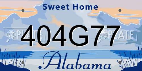 404G77 Alabama License Plate