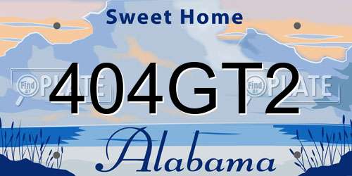 404GT2 Alabama License Plate