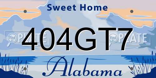 404GT7 Alabama License Plate