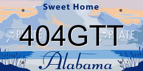 404GTT Alabama License Plate
