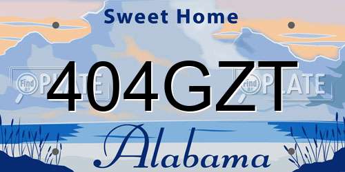 404GZT Alabama License Plate