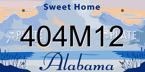 404M12 Alabama License Plate