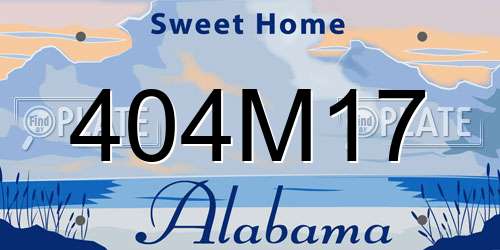 404M17 Alabama License Plate