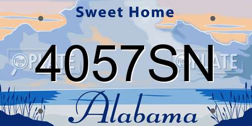 4057SN Alabama License Plate