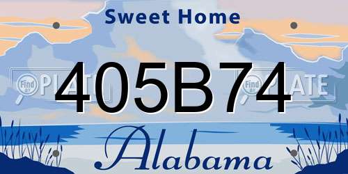 405B74 Alabama License Plate