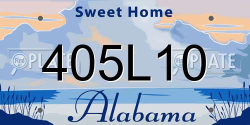 405L10 Alabama License Plate