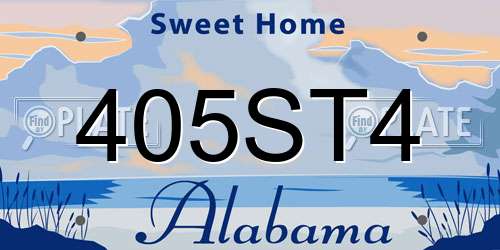 405ST4 Alabama License Plate