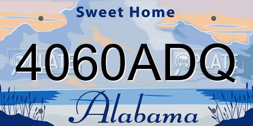 4060ADQ Alabama License Plate