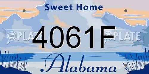 4061F Alabama License Plate