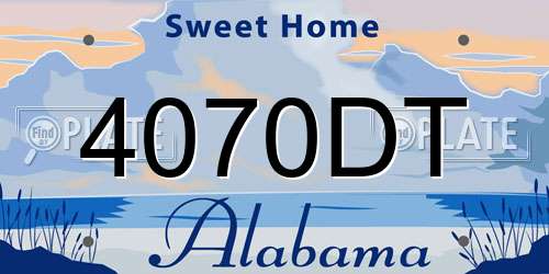 4070DT Alabama License Plate