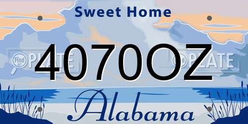 4070OZ Alabama License Plate