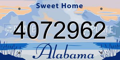 4072962 Alabama License Plate