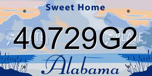 40729G2 Alabama License Plate