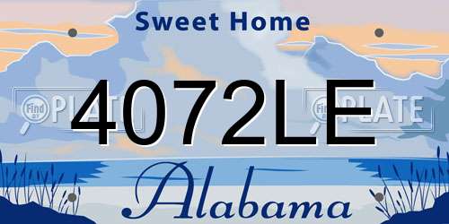 4072LE Alabama License Plate