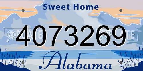 4073269 Alabama License Plate