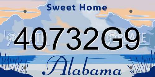 40732G9 Alabama License Plate
