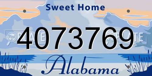 4073769 Alabama License Plate