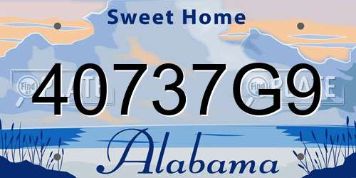 40737G9 Alabama License Plate