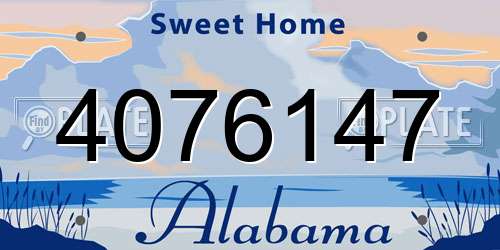 4076147 Alabama License Plate