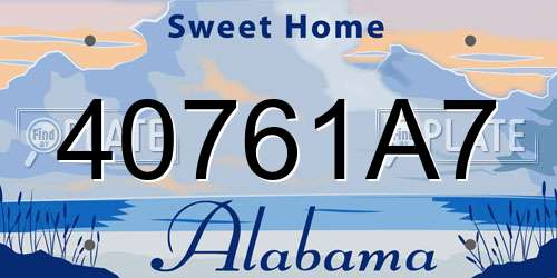40761A7 Alabama License Plate