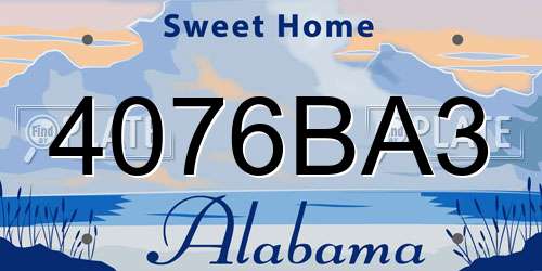 4076BA3 Alabama License Plate