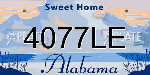 4077LE Alabama License Plate