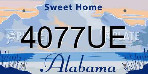 4077UE Alabama License Plate
