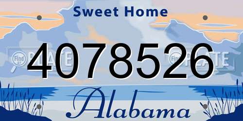 4078526 Alabama License Plate