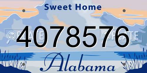 4078576 Alabama License Plate