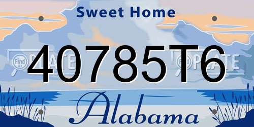 40785T6 Alabama License Plate